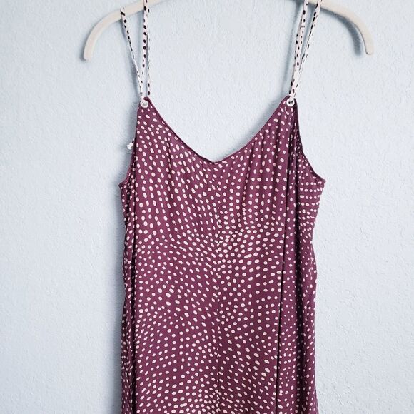Rag & Bone Dirdre Wine Polka Dot Tank Dress - Picture 4 of 10